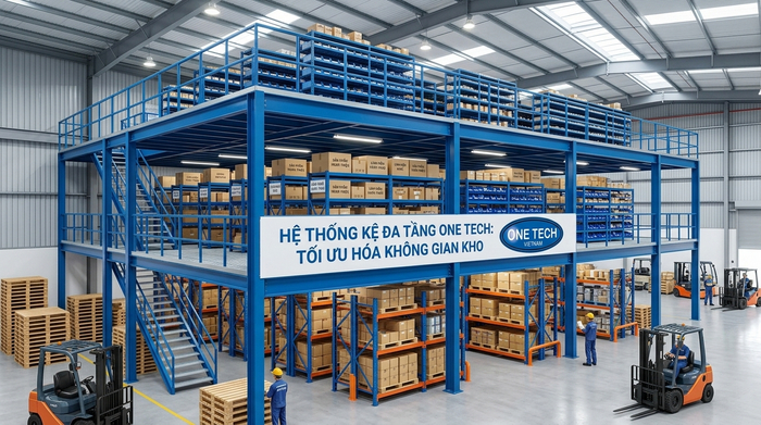 Hoàn thiện kệ sàn mezzanine kho Quảng Ninh Hoàn thiện hệ thống kệ sàn mezzanine cho kho hàng Quảng Ninh