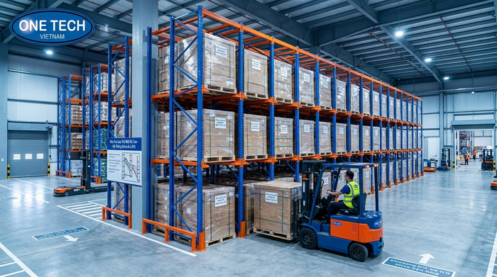 Kệ Drive In một đầu cho kho pallet Kệ Drive In một đầu phù hợp nguyên tắc nhập sau xuất trước