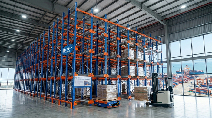 Kệ Radio Shuttle dùng cho kho logistics gần cảng biển tại Quảng Ninh