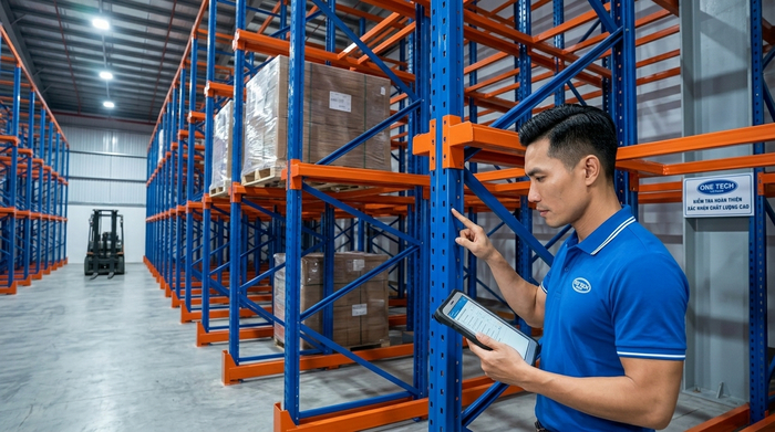 Nghiệm thu kệ Drive In kho công nghiệp Nghiệm thu hệ thống kệ Drive In sau lắp đặt tại kho công nghiệp