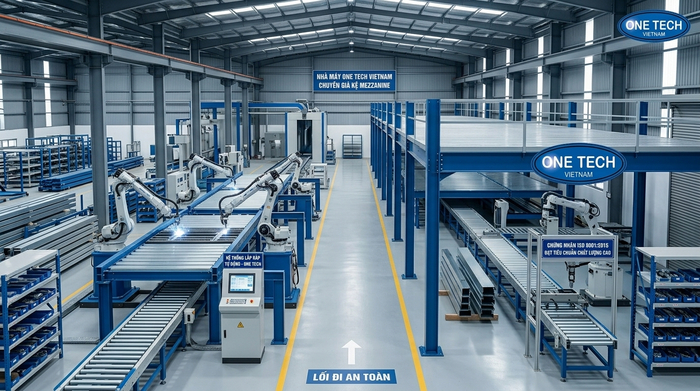 Nhà máy sản xuất kệ sàn mezzanine OneTech Nhà máy sản xuất kệ sàn mezzanine OneTech