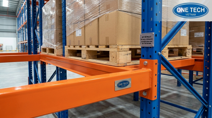 Ray đỡ pallet kệ Drive In Ray đỡ pallet kệ Drive In dùng trong kho hàng Quảng Ninh