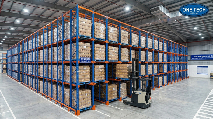 Ứng dụng kệ drive in Quảng Ninh Ứng dụng kệ drive in Quảng Ninh trong kho hàng tải trọng nặng