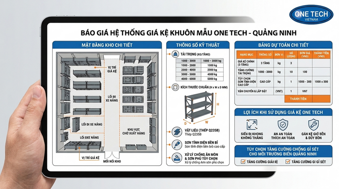 Báo giá Kệ Khuôn Quảng Ninh theo bản vẽ tải trọng và mặt bằng