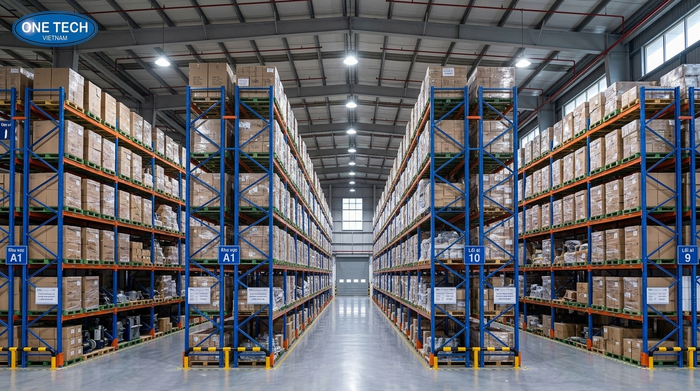 Kệ Double Deep Quảng Ninh hoàn thiện Hệ thống Kệ Double Deep Quảng Ninh hoàn thiện cho kho pallet hạng nặng