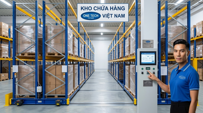 Kệ kho di động tự động hóa Kệ kho di động tự động hóa có điều khiển motor và cảm biến an toàn