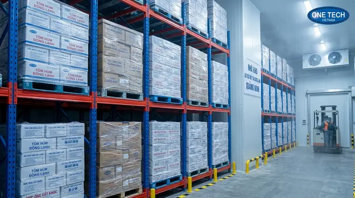 Kệ push back Quảng Ninh cho kho hải sản đông lạnh lưu pallet