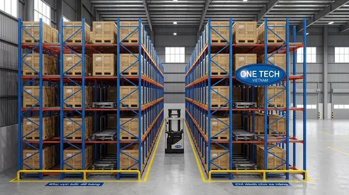 Kệ push back Quảng Ninh giúp tối ưu diện tích kho pallet