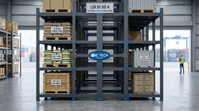 Kệ sắt V lỗ trong kho vận tại cảng Cái Lân Quảng Ninh