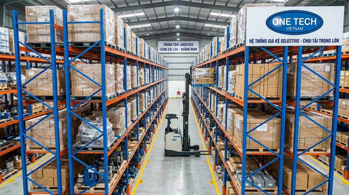 Kệ Selective cho kho logistics gần cảng Cái Lân Quảng Ninh