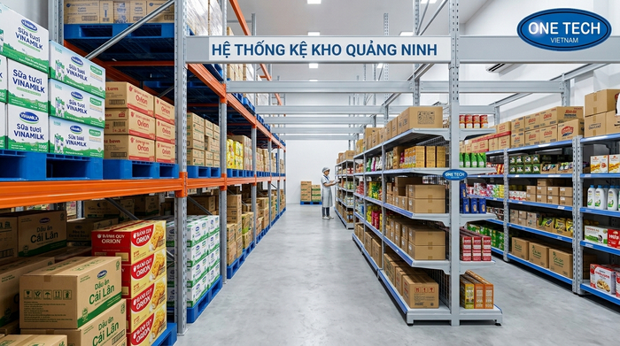 Kệ Selective kết hợp kệ trung tải cho kho siêu thị mini tại Quảng Ninh