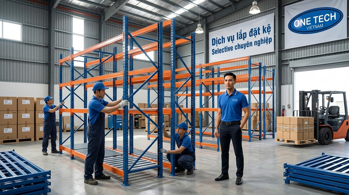 Lắp đặt kệ Selective thực tế cho kho hàng tại Quảng Ninh