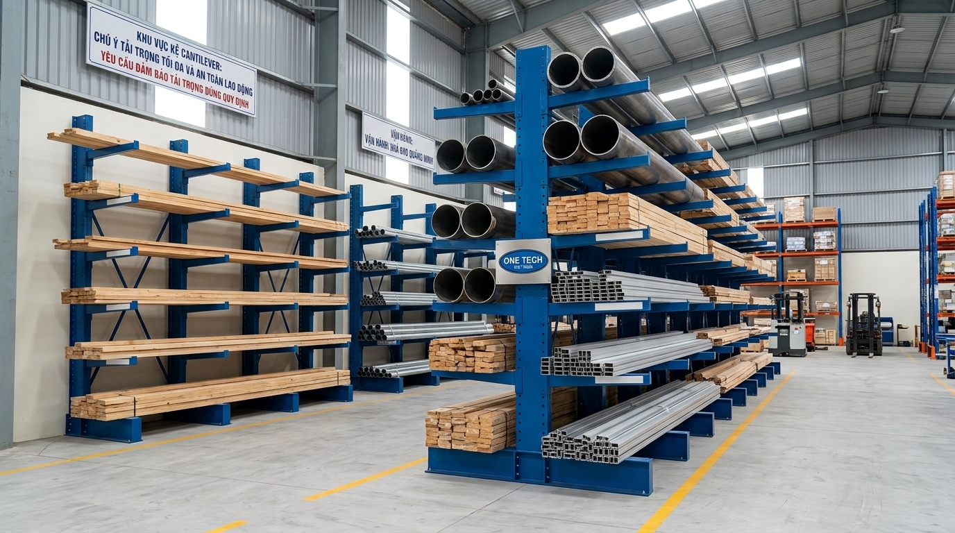 Kệ tay đỡ một mặt và hai mặt cho kho Quảng Ninh