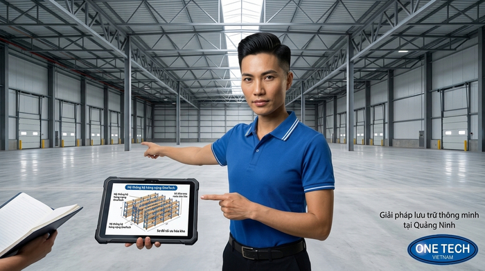 Khảo sát kho trung chuyển trước khi thiết kế kệ Khảo sát mặt bằng trước khi triển khai giải pháp lưu trữ cho kho trung chuyển Quảng Ninh