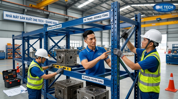 Lắp đặt Kệ Khuôn Quảng Ninh tại kho sản xuất