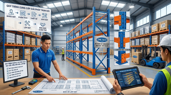 Quy trình setup kệ kho thông minh tại Quảng Ninh