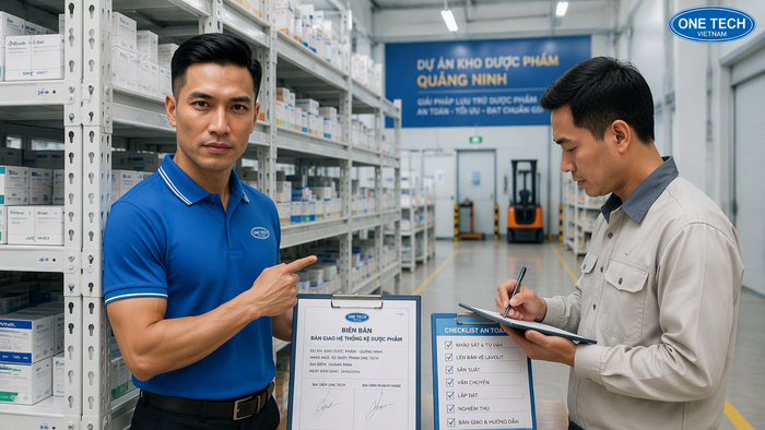 Bàn giao hệ thống kệ kho dược phẩm OneTech tại Quảng Ninh