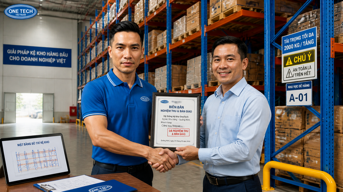 Bàn giao kệ kho logistics Quảng Ninh Bàn giao hệ thống kệ kho logistics Quảng Ninh sau lắp đặt