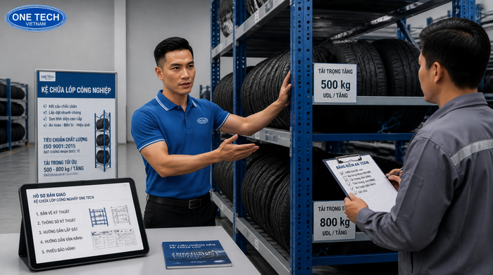 Bàn giao và đào tạo sử dụng kệ để lốp xe Bàn giao và đào tạo sử dụng kệ để lốp xe