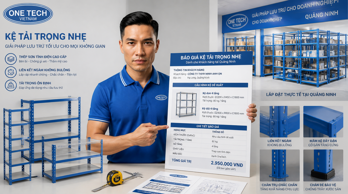 Các yếu tố ảnh hưởng báo giá kệ tải trọng nhẹ Quảng Ninh Báo giá kệ tải trọng nhẹ Quảng Ninh theo kích thước và tải trọng