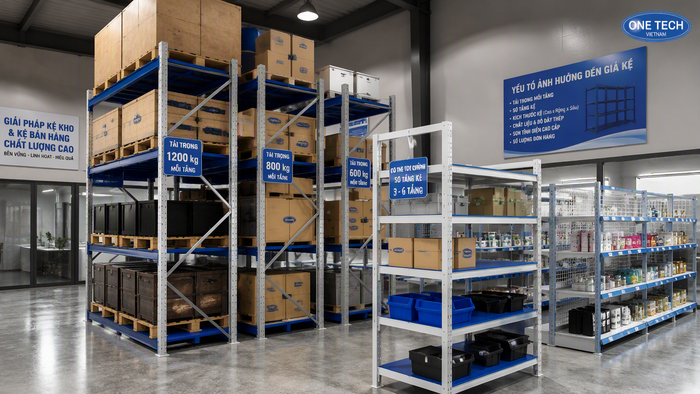 Báo giá thiết bị nhà kho Quảng Ninh phụ thuộc tải trọng và cấu hình kệ