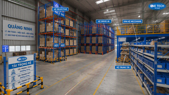 Các loại kệ kho hàng công nghiệp dùng trong kho bãi Quảng Ninh