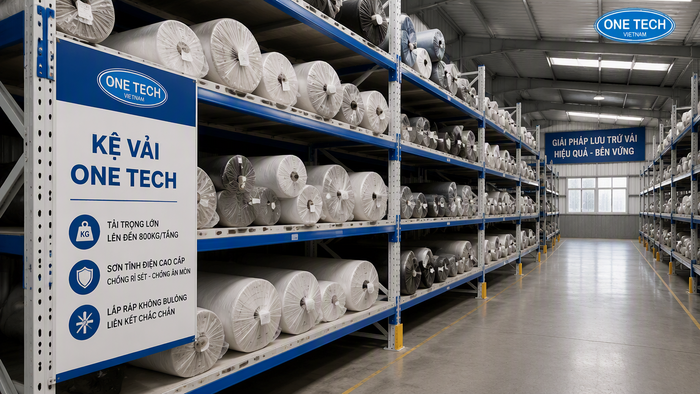 Giải pháp kệ kho hàng để vải OneTech tại Quảng Ninh