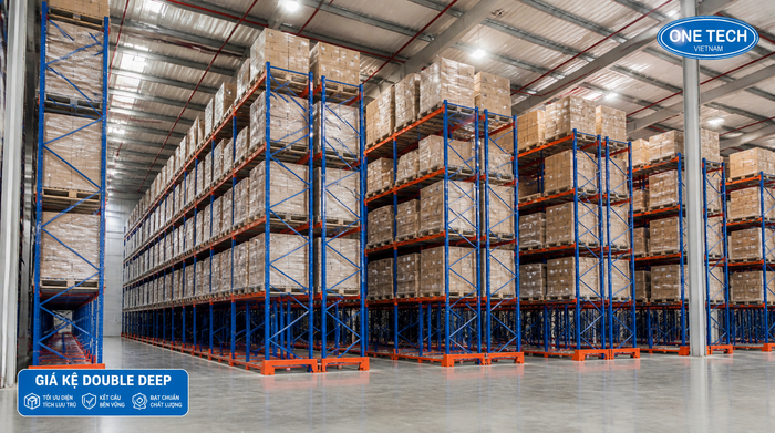 Kệ Double Deep cho kho logistics Quảng Ninh Kệ Double Deep tăng mật độ lưu trữ trong kho Quảng Ninh