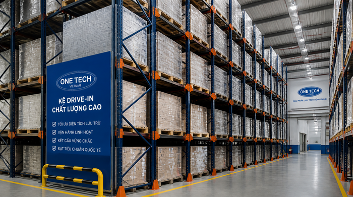 Kệ Drive In tối ưu diện tích kho Quảng Ninh Kệ Drive In mật độ cao cho kho logistics Quảng Ninh