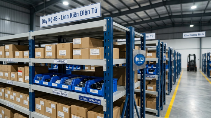 Kệ trung tải cho kho linh kiện điện tử tại Quảng Ninh