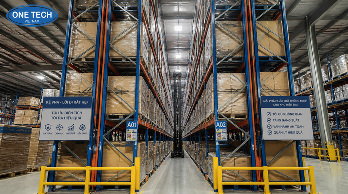 Kệ VNA tối ưu chiều cao kho logistics Quảng Ninh Kệ VNA lối đi hẹp cho kho logistics Quảng Ninh