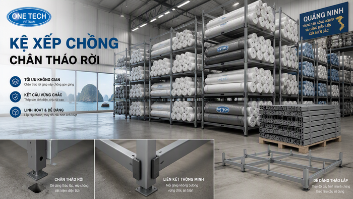 Kệ xếp chồng chân tháo rời tại Quảng Ninh
