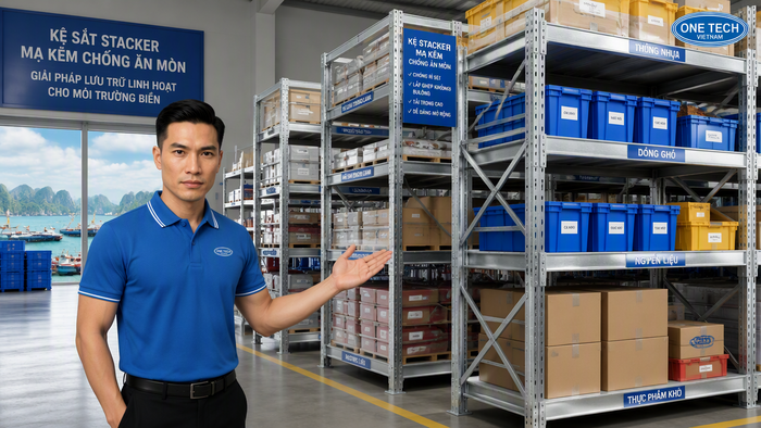 Kệ xếp chồng mạ kẽm chống ăn mòn cho kho ven biển Quảng Ninh