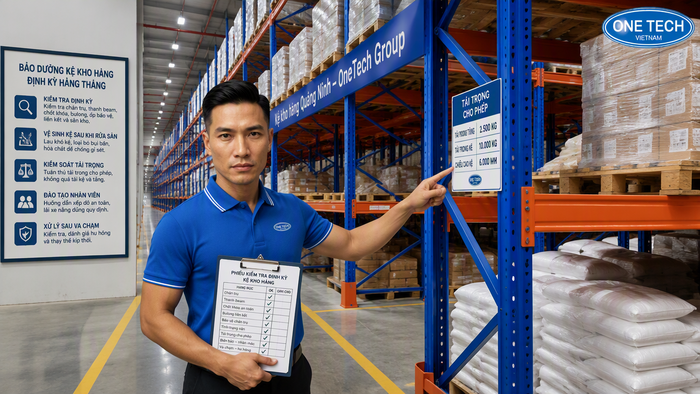 Kệ kho hàng Quảng Ninh trực thuộc OneTech Group cung cấp kệ kho thực phẩm