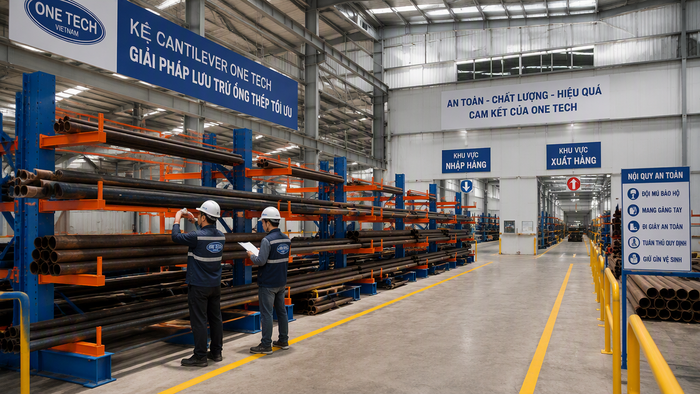 Quy trình lắp đặt kệ để ống thép Quảng Ninh từ khảo sát đến bàn giao