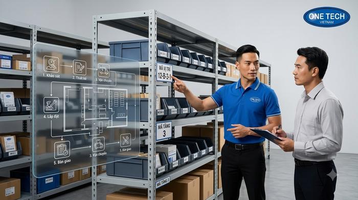 Quy trình triển khai kệ kho logistics Quảng Ninh Quy trình lắp đặt kệ kho logistics Quảng Ninh