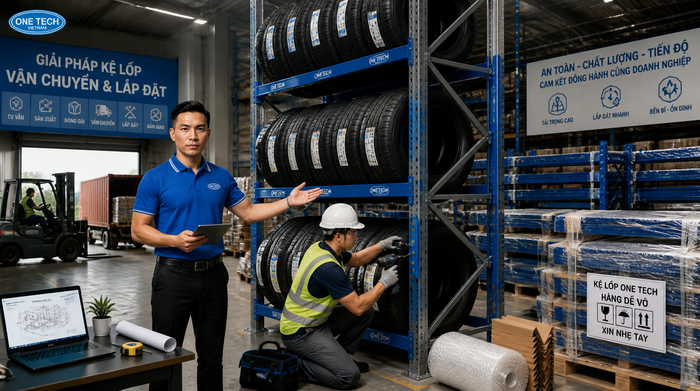 Vận chuyển và lắp đặt kệ để lốp xe tại kho Vận chuyển và lắp đặt kệ để lốp xe tại kho