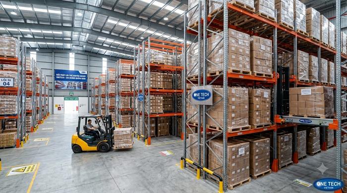Xe nâng phù hợp với kệ kho logistics Quảng Ninh Xe nâng chuyên dụng vận hành kệ kho logistics Quảng Ninh