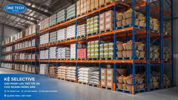 Kệ Selective cho kho nông sản Quảng Ninh Kệ Selective dùng trong kho nông sản Quảng Ninh cho nhiều loại pallet