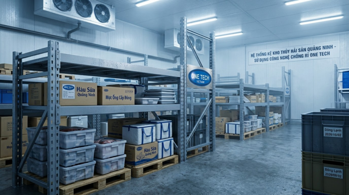 Kệ kho thủy hải sản Quảng Ninh trong kho lạnh Kệ kho thủy hải sản Quảng Ninh trong kho lạnh bảo quản hải sản